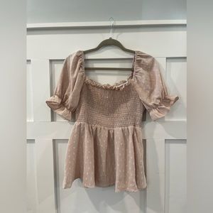 Loness Peplum Beige Top